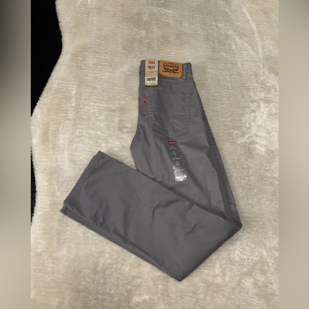 LEVI'S 511 Grey Slim Pants size 16R Womens Outerwear Womenswear Fits 28x30